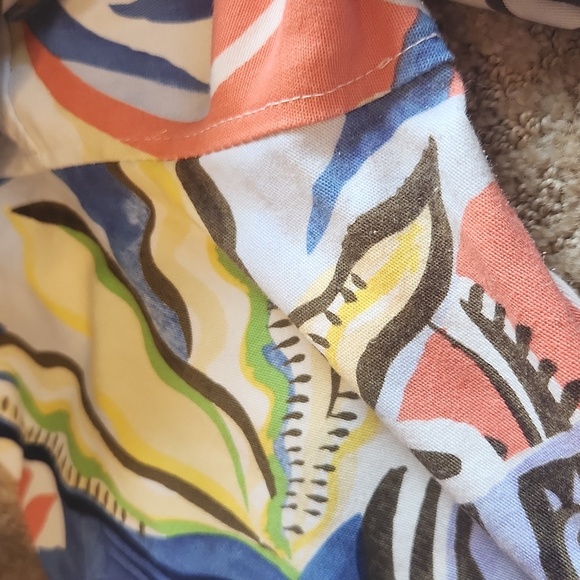 Erin london stretch abstract painted look large button down lightweight jacket - Picture 15 of 16